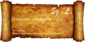 Szecsei Leopold névjegykártya